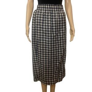 1970’s Vintage Hang Ten Plaid Long Straight Skirt